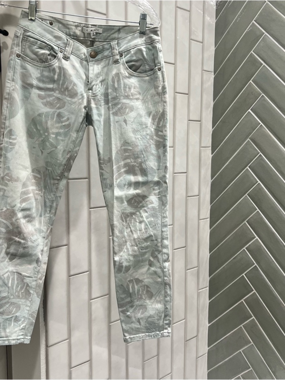 Cabi Casual Printed Women Jeans - Mint Leaf